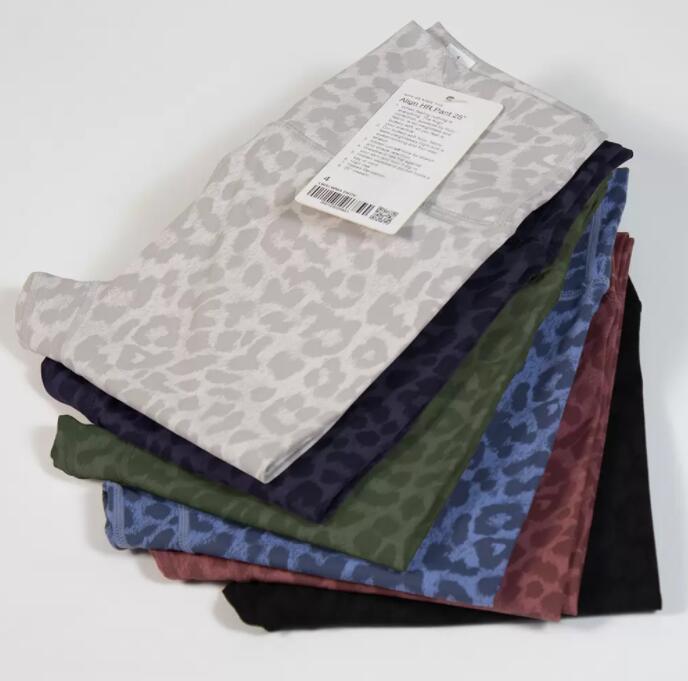 

LULUS Yoga Outfits shaping Peach hip leopard print high waist eight-point leggings elastic sports fitness running yoga pants lu-b