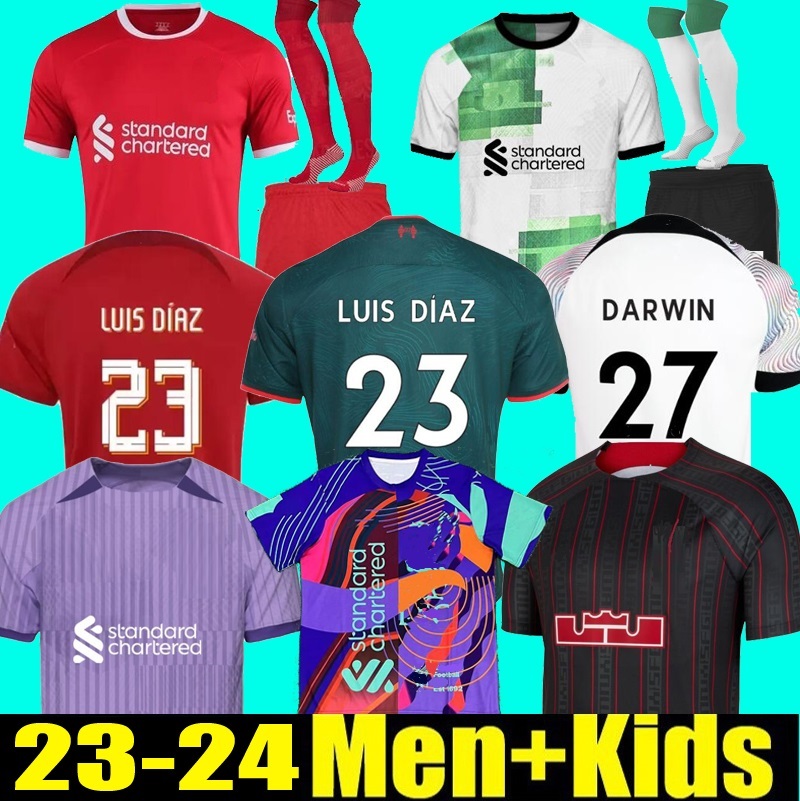 

XXXL 4XL 22 23 24 soccer jerseys home away 3rd DARWIN Luis DIaz Alexander Arnold football shirts men kids uniform CARVALHO ELLIOTT GAKPO, 3rd kids