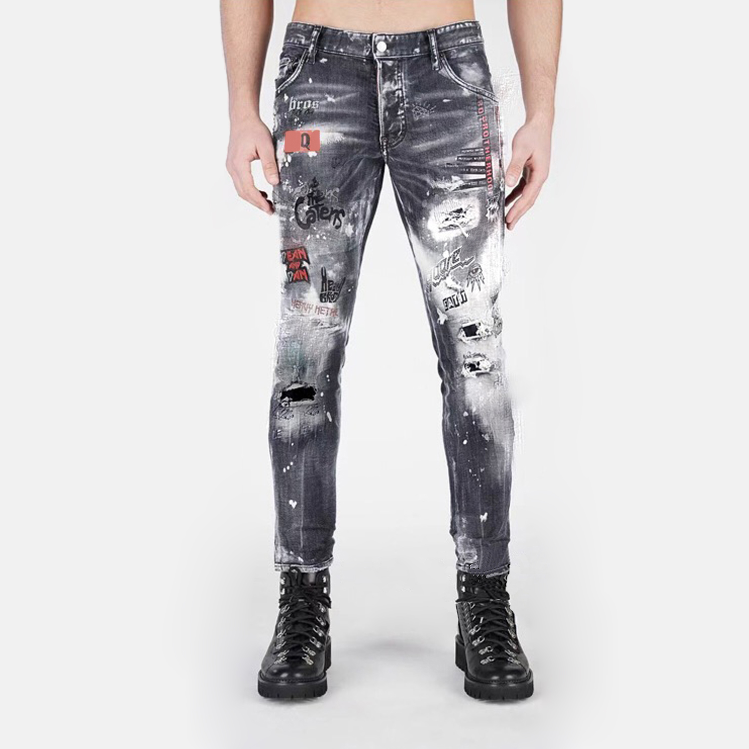

DSQ PHANTOM TURTLE Jeans Men Jean Mens Luxury Designer Skinny Ripped Cool Guy Causal Hole Denim Fashion Brand Fit Jeans Man Washed Pants 5162, As picture show