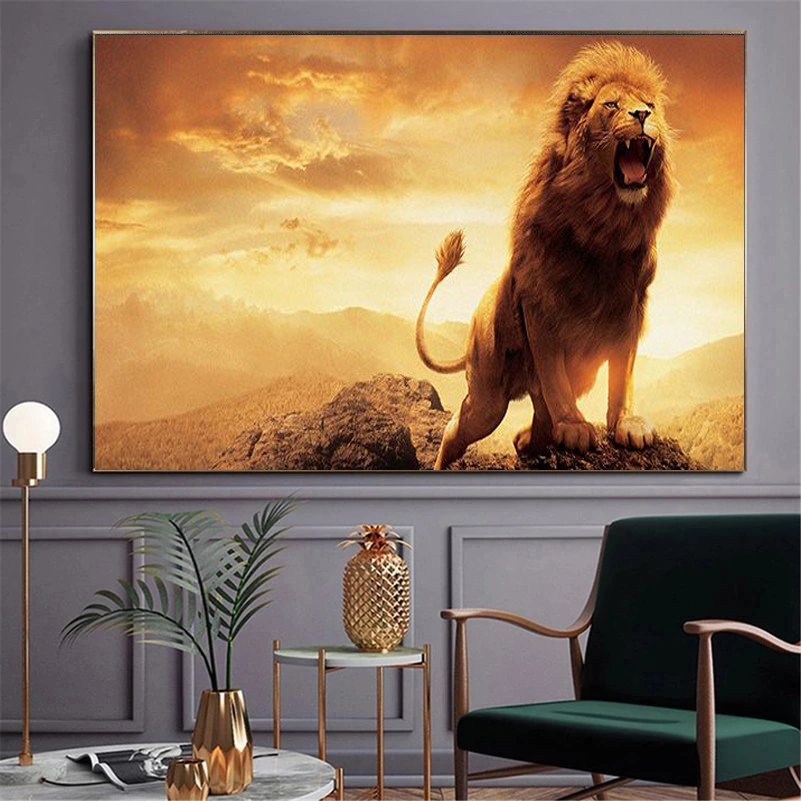 

Animals Face Canvas Paintings African Large Lion leopard Wall Art Posters And Prints Animals Lions Art Pictures For Living Room