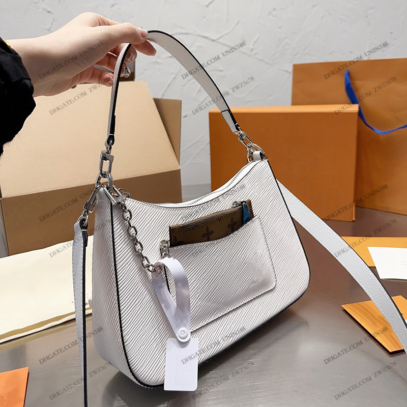 

23SS Women Luxurys Designers Bucket Shoulder Bag Genuine Leather Shopping Bags Underarm package Handbag Tote Shouder Crossbody Bag with coin bag Pouch Purse 25cm, Black