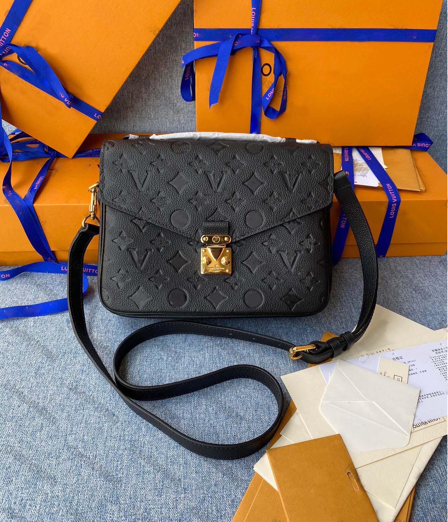 

POCHETTE METIS Fashion Women louiseitys viuttonity bag Flip PU Soft Leather Designer Messenger Pure Black Evening Bags Ladies One-Shoulder Coin Purse M44875 M41487