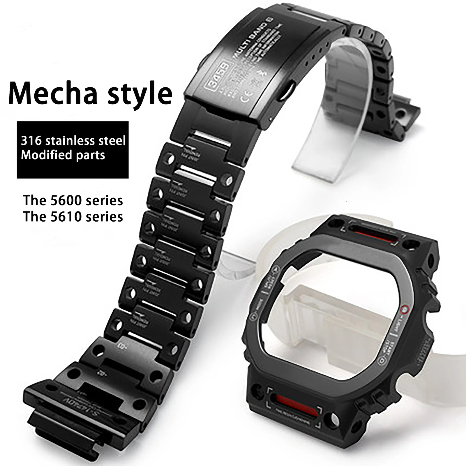 

Watch Bands Compatible wIth Metal Band for DW5600 Stainless Steel Strap and Case for GW-B5600 GWX-5600 for DW-5600BB/5600HR Accessories 230420
