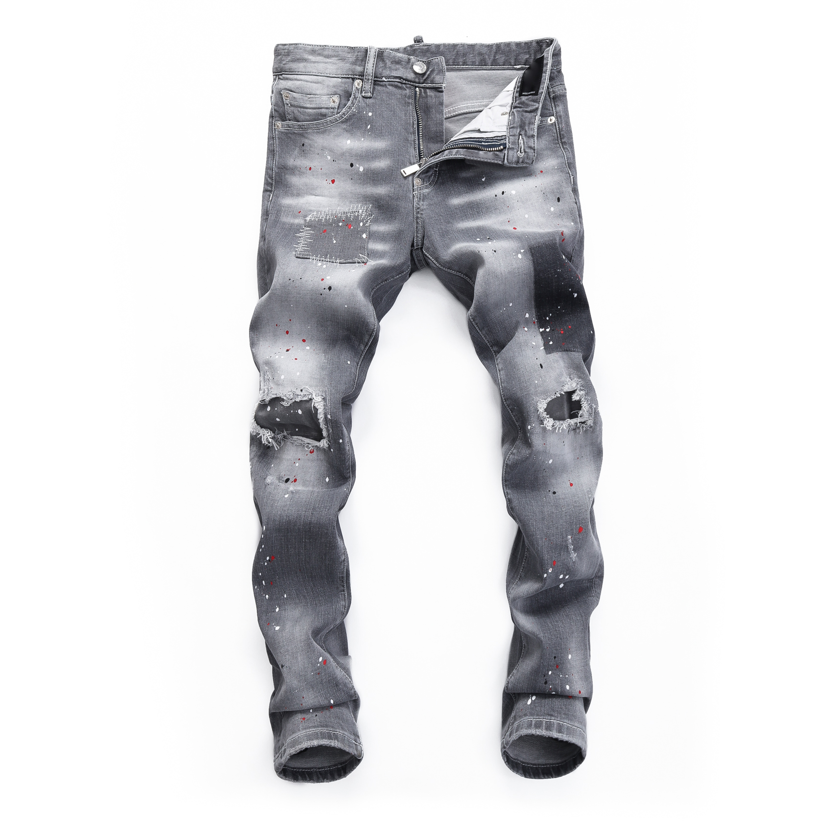 

DSQ PHANTOM TURTLE Men's Jeans Mens Italian Designer Jeans Skinny Ripped Cool Guy Causal Hole Denim Fashion Brand Fit Jeans Men Washed Pants 65303, As picture