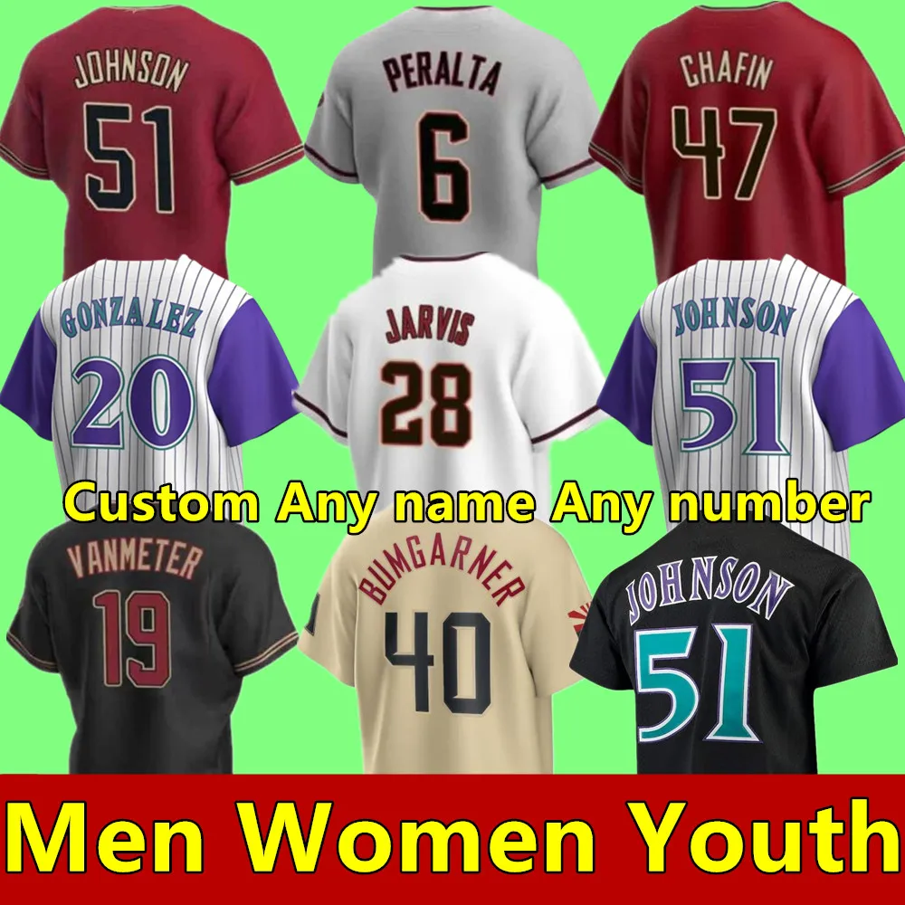 

2023 -4XL Custom Baseball Jersey Randy Johnson David Peralta Madison Bumgarner Luis Gonzalez Mark Melancon Nick Ahmed Ketel Marte Christian, Women