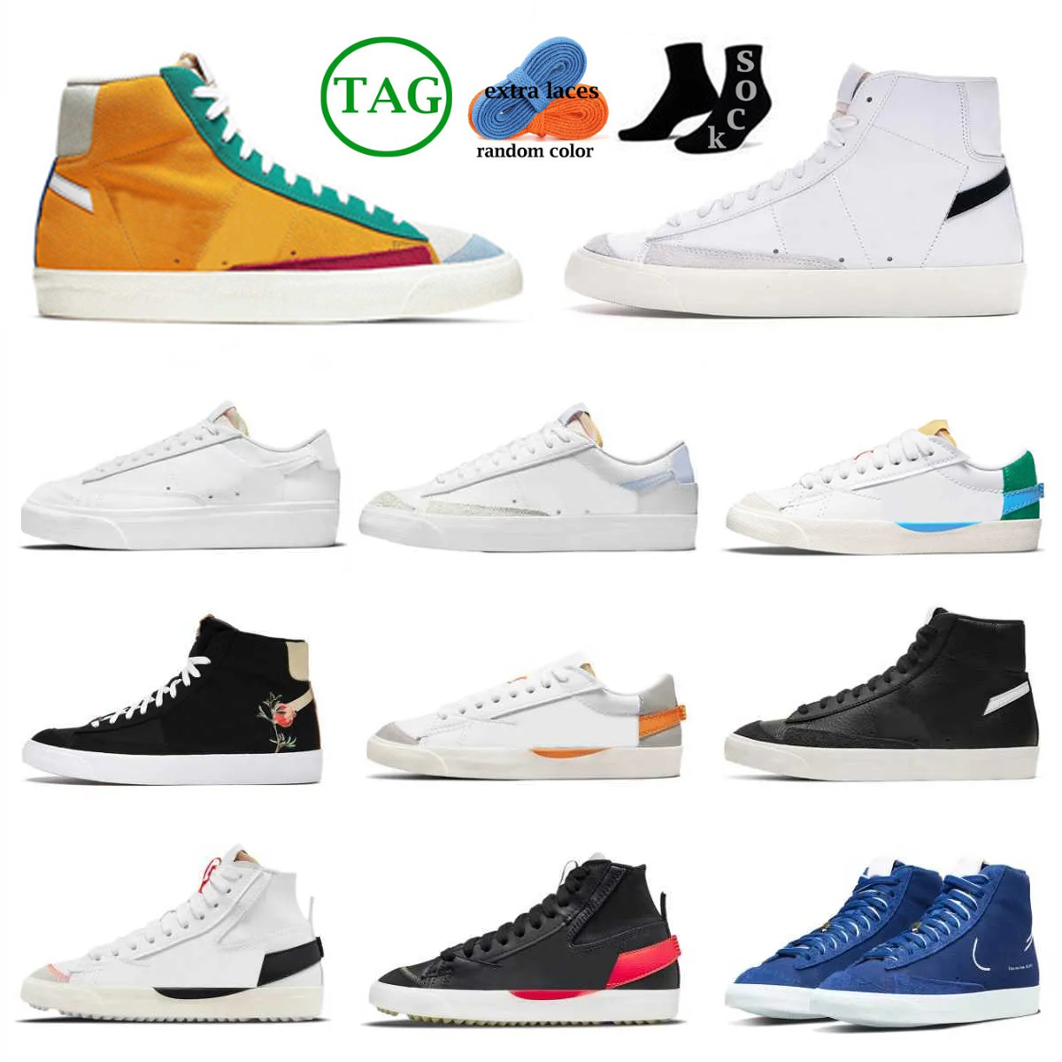 

2023 Mid 77 High Casual Shoes Mens Women Red Indigo Pine Green Summit Arctic Low Blazers OG Vintage Jumbo Black White Blue Punch Gum Designer