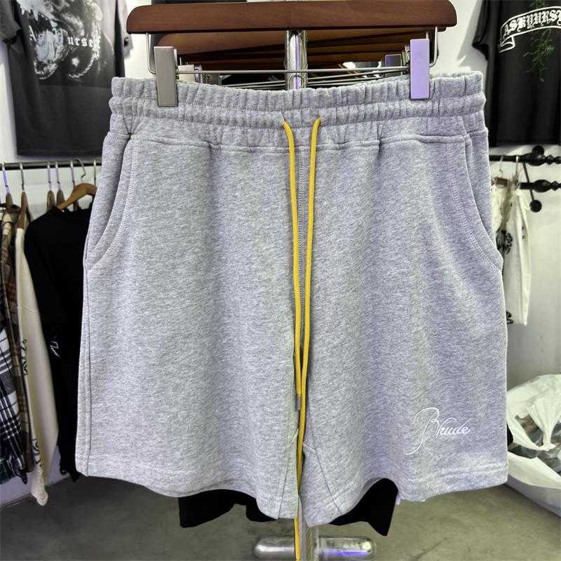 

Designer Clothing short casual Rhude Drawstring Shorts High Street Trendy Brand Loose Casual Summer Men's Women's American Shorts Beach Capris Joggers Sportswear, Black