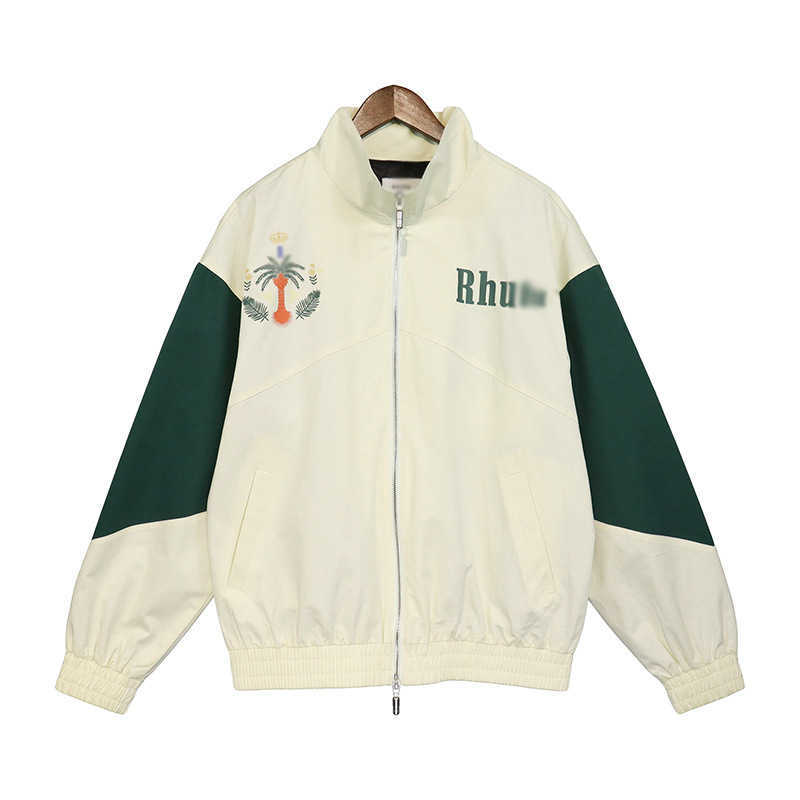 

Designer Clothing Casual Coats Rhude Fashion Coconut Tree Peace Pigeon Contrast Long Sleeve Jacket Baseball Suit Wang Jia'er Same Coat Fashion, Shipping fee