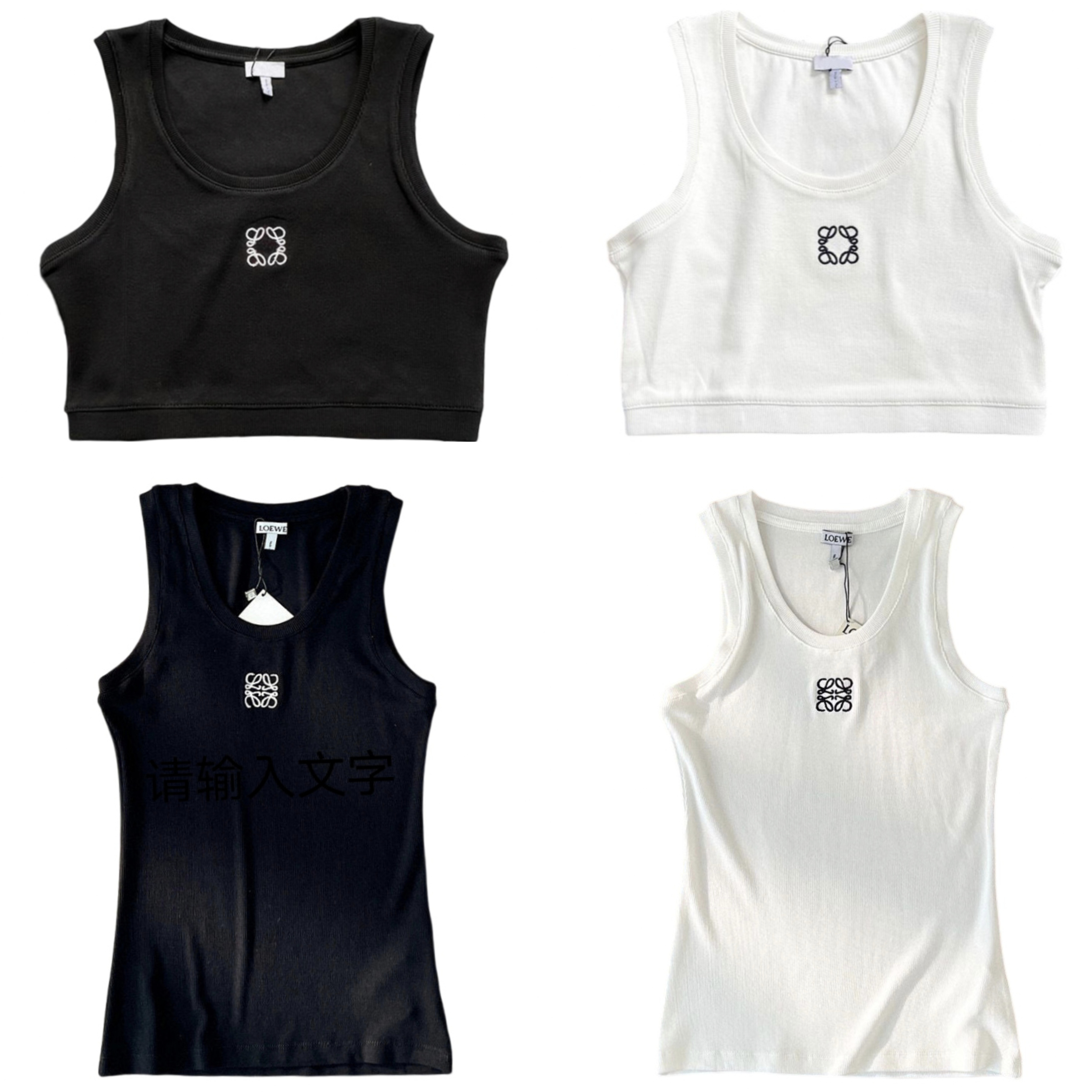 

Designers Womens Tops T Shirts Knits Tees Regular Cropped Tank Top Cotton Jersey Tanks Embroidered Cotton-blend Shorts Suit Sportwear Fitness Sports Bra Mini, Black