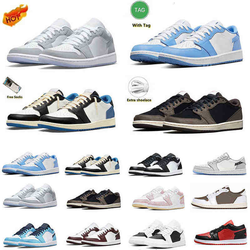 

1S Low Basketball Shoes Fragment TS X 1 Wolf Grey Reverse Mocha fragment s UNC Panda Triple White Shadow Gold Toe men Womens, Item#18