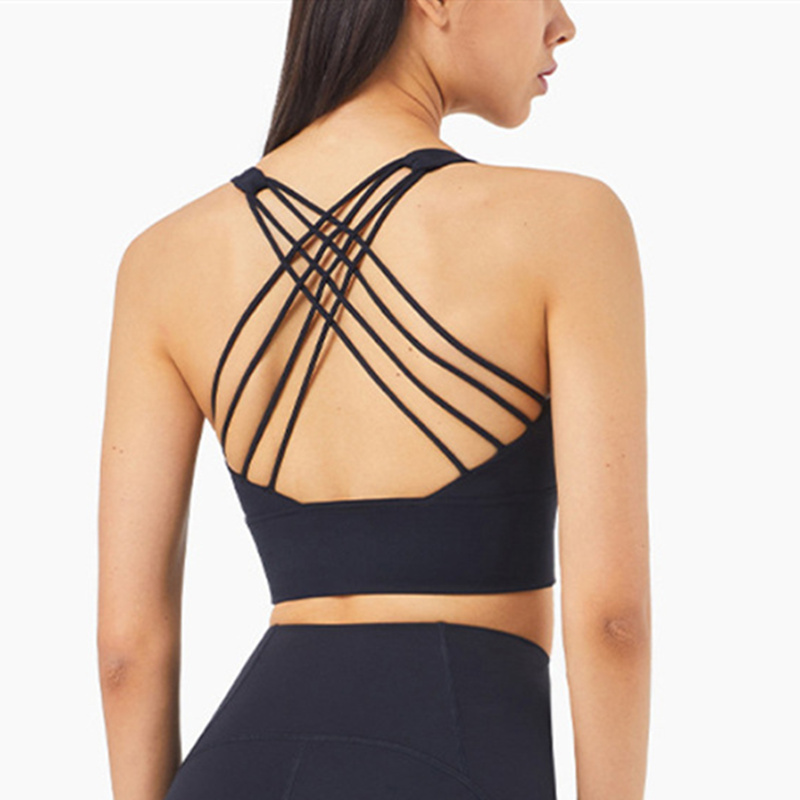 

Align Tank LU-68 Strappy Sports Bras for Women Light Support Sexy Wireless Padded Yoga Bra Cute Workout Tank Tops, Lake blue