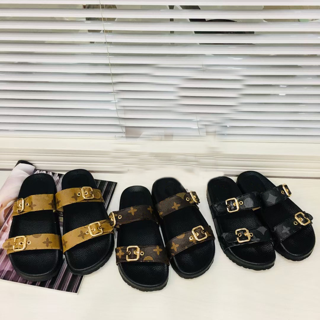 

Designer Women Slippers Genuine Leather Flat Sandals 2023 Summer Fashion Beach Letter Drag Nude Black White Brown Matte Women's Slipper, 1 high quality
