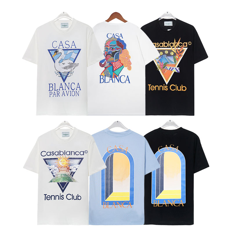 

Designers Top quality Casablanc T Shirt Men Women T-shirts Tees Apparel Tops Man S Casual Chest Letter Shirt Luxury Clothing Street Shorts Sleeve Clothes Tshirts
