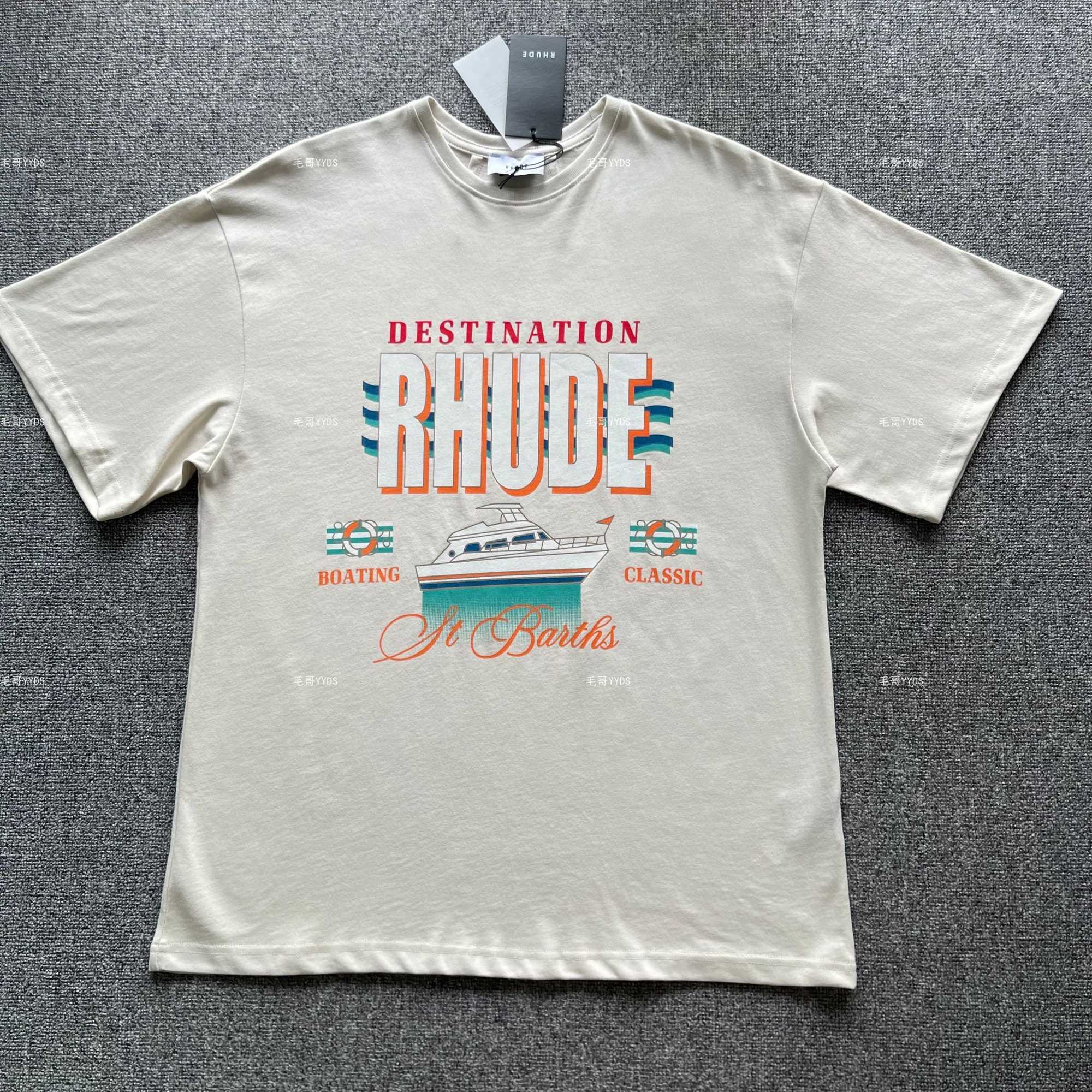 

Designer Fashion Clothing Tees TShirts Rhude Destination Tee Sailing Cruiser Wave Letter Print Tide Short Sleeve T-shirtTops Streetwear Hip hop Sportswear, After paying attention;the price of