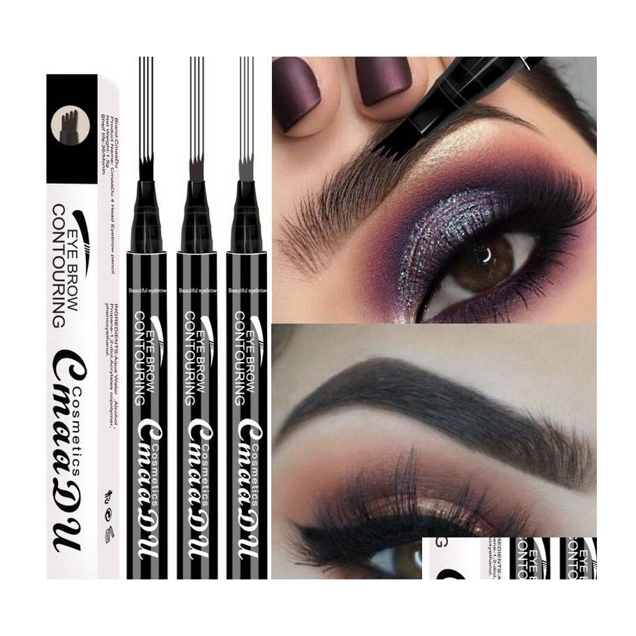 

Eyebrow Enhancers Cmaadu Different Shapes Quad Fork Pencil Wholesale 3 Color Eye Brow Pen Waterproof Long Last Makeup Pens Drop Deli Dhtcv, Randomly sended color