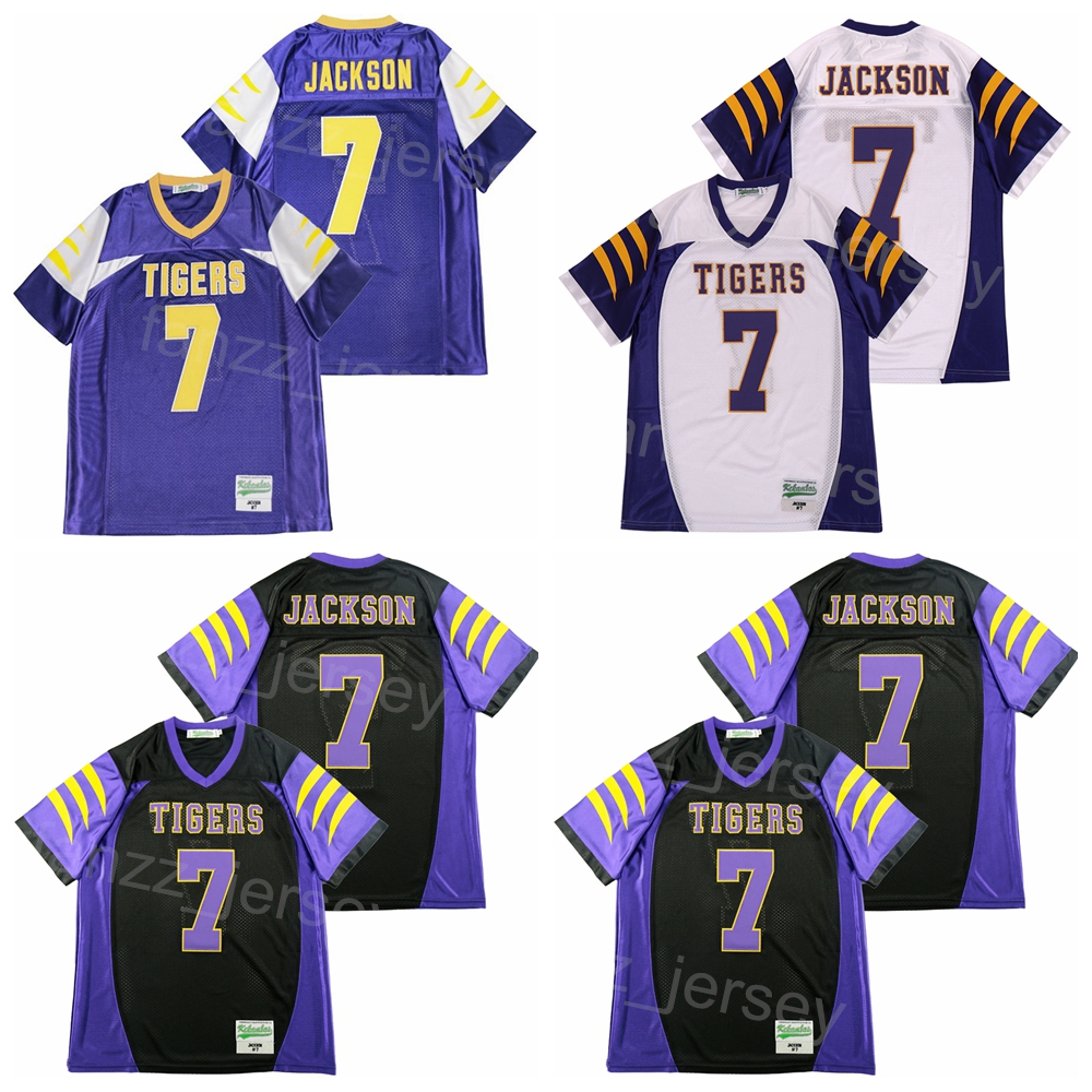 

Football High School 7 Lamar Jackson Jersey Boynton Beach Tigers Team Color Black Purple White All Stitched Breathable Pure Cotton College Moive Pullover Sale