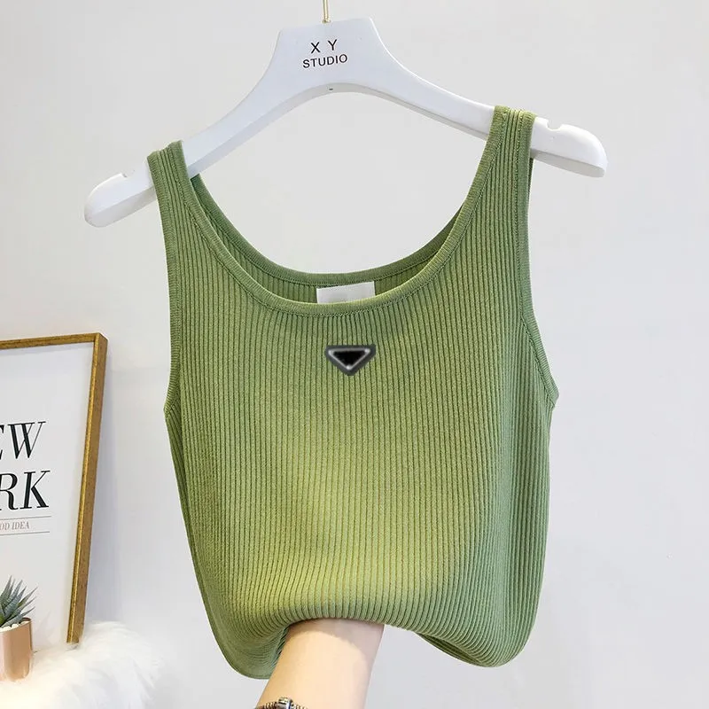 

2023 Designer Women's Knits & Tees Womens T Shirts Sleeveless Woman Vests Summer Tanks Camis Tees Vest Short Shirt Ice Silk Tops