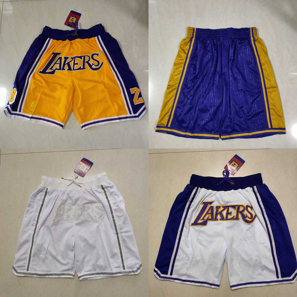 

Los Angeles''Lakers''men Throwback Basketball Shorts pocket purple, Color