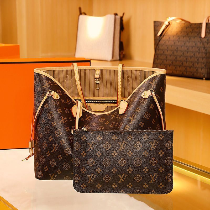 

Luxury Designer Bag 2pcs Set Women Bags Handbag Shoulder Naverfull Louise Fashion Composite Lady vitton Clutch Tote Bag Female Coin Purse Wallet, L style