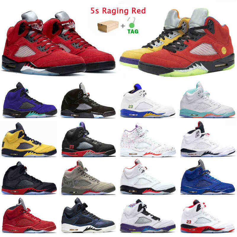 

5s Raging Red Jumpman Basketball Shoes Mens Trainers Hyper Royal Alternate Grape Oregon Ducks Michigan Inspire Outdoor Sports Sneakers, What the