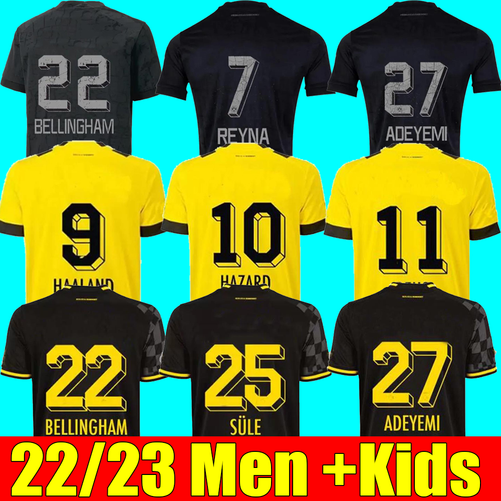 

soccer jersey FANS player HALLER REUS 22 23 dortmund 2022 2013 football shirts BELLINGHAM men kids REYNA BRANDT SCHLOTTERBECK ADEYEMI MOUKOKO All Black special, Adult 3rd+league patch