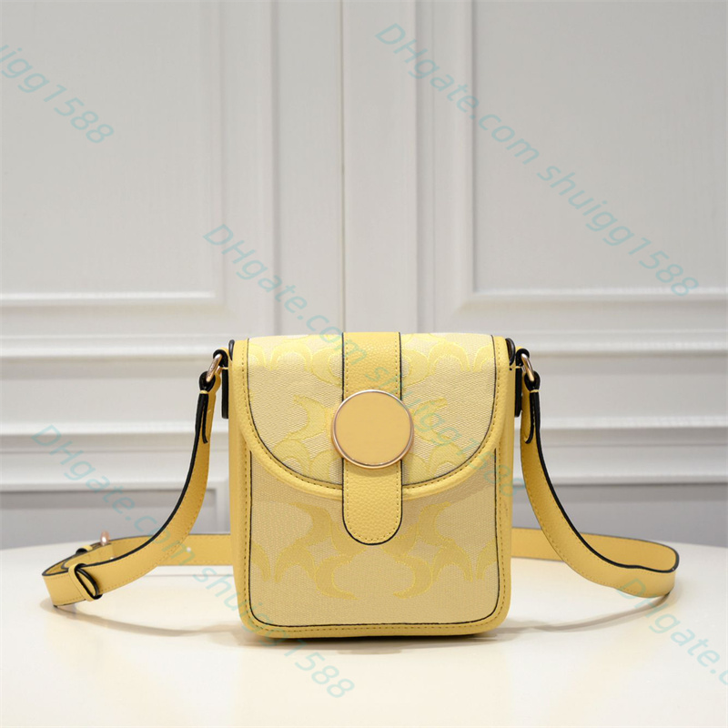 

Fashion style Mini Mobile phone bag woman classics printing handbags Luxury designer Cross body Shoulders bag Cosmetic Bags Clutch totes hobo purses wallet, Yellow