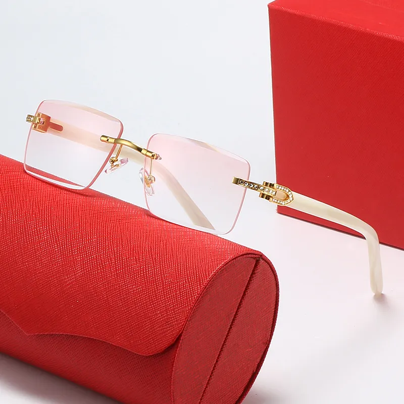 

Rimless sunglasses designer women carti glasses for men polarized anti UV eyeshield american eyewear business affairs classic retro rectangle sunglasses