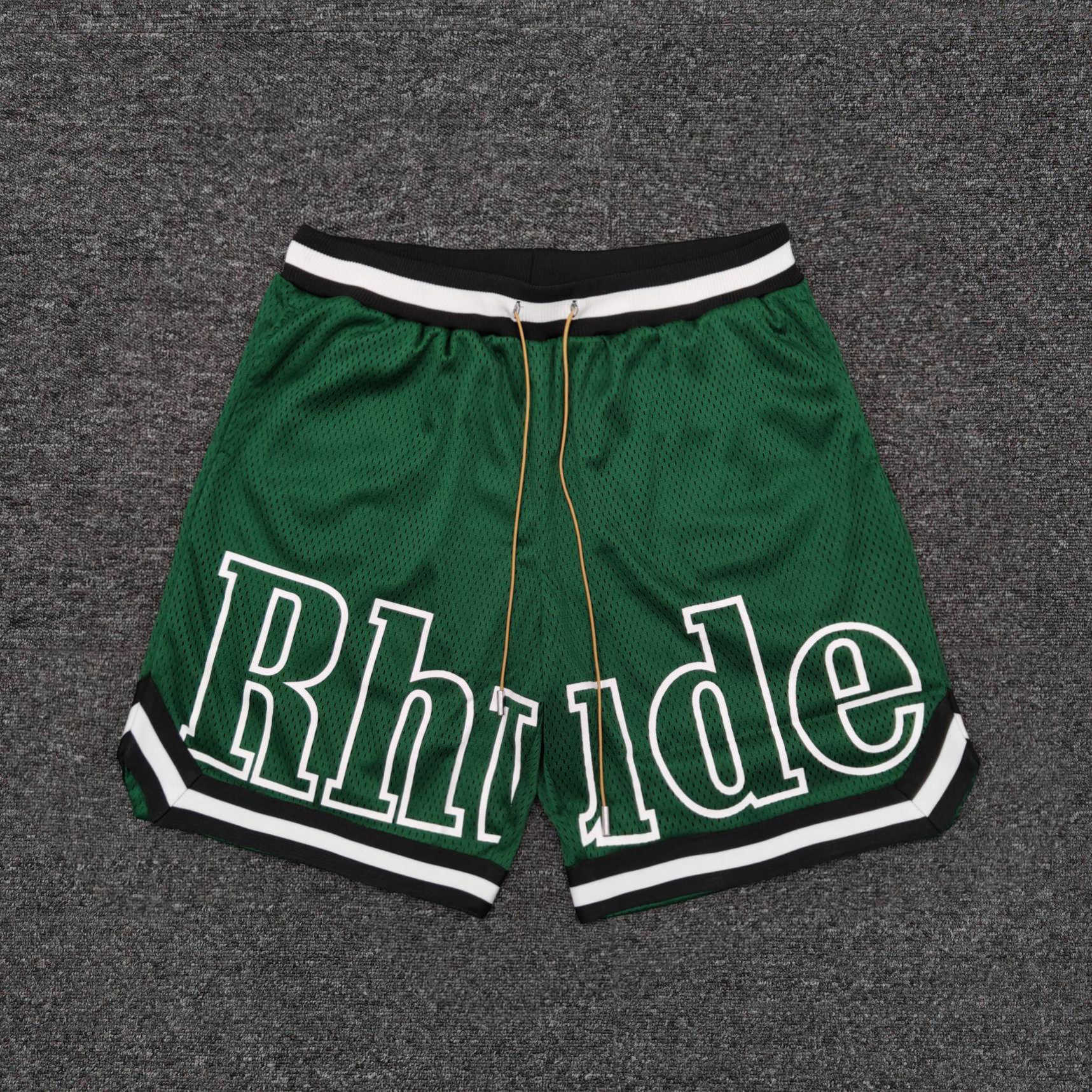 

Designer Clothing Rhude 2022ss Classic Printed Mesh Sports Shorts Couples Joggers Sportswear Beach fitness outdoor For sale, Blue
