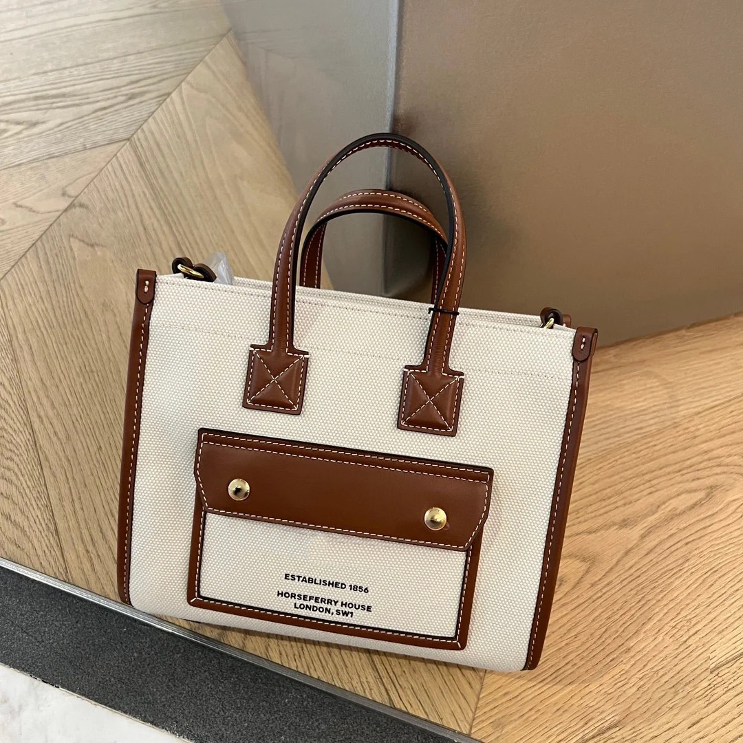 

2 sizes 7a quality designer the tote bag Luxury Beach Linen Canvas burbrery Womens mens handbag clutch bag large Hobo outdoor gym Mummy Crossbody Shoulder travel bags, Brown