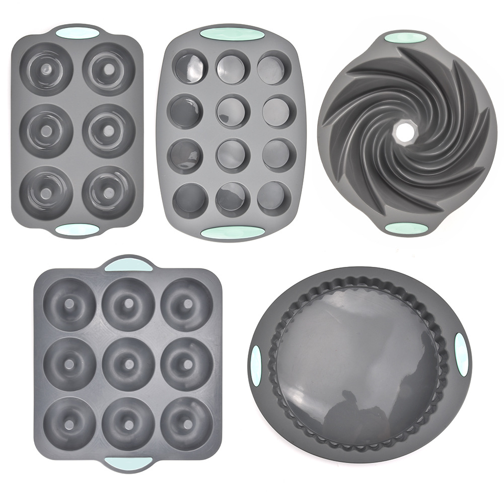 30sets of 5pcs different Shaped Baking Moulds Silicone cake bread Mold Pancake cupcake Mould baking Tools-image-210680904