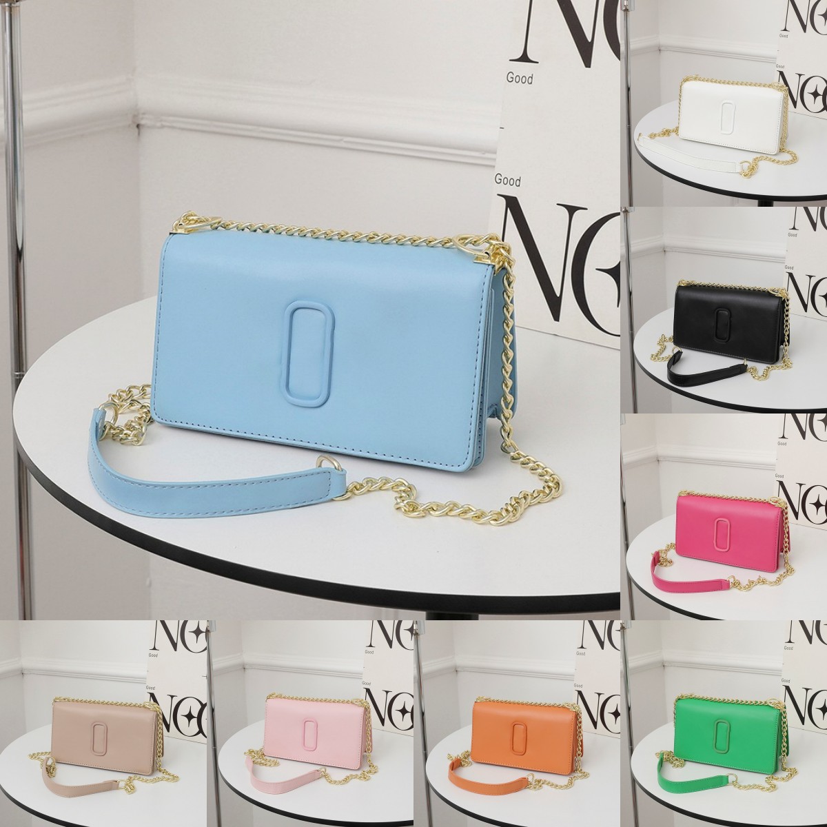 

Leather Designer Bags Chain and leather shoulder strap Small Camera Style Bag Dual Top Buckle Closure Crossbody Women Removable and Adjustable Shoulder Bag Purses, Black