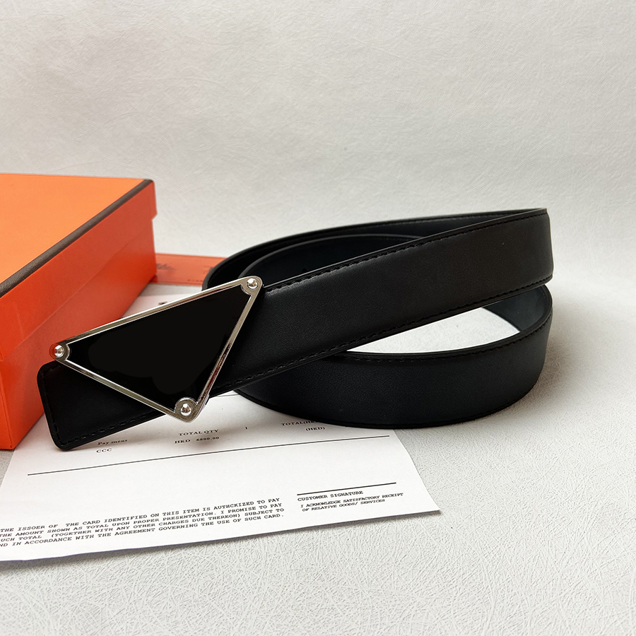 

Leather Triangle Belts For Women Designer Leather Belt P Womans Genuine Leather Belt Fashion Waistband Cintura Ceinture 3.4cm 2304221D, Width:3.4cm