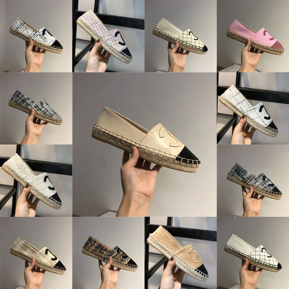 

Designer classic lady sandal platform fisherman shoes luxury Flat women Straw bottom casual boat shoe double letter leather Ladies Lazy Loafers Muller Loafers, Xryf01