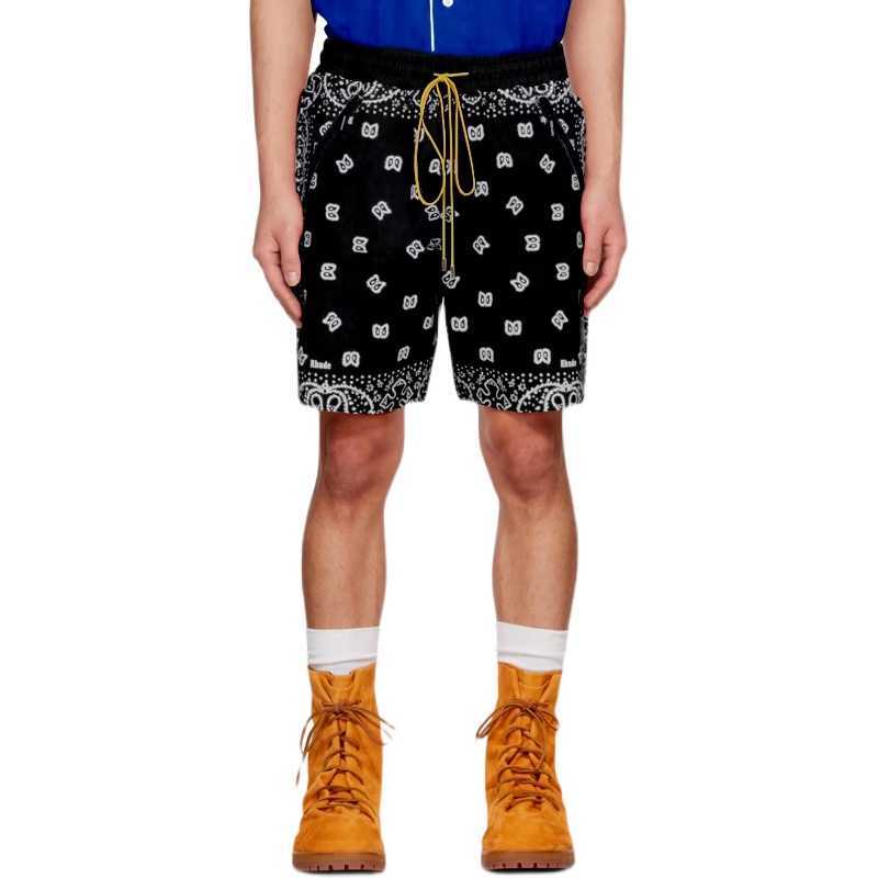 

Men's Shorts Designer Clothing 2023 Summer New Rhude High Street Waist Flower Fruit Letter Printing Drawstring Casual Sports Men Couples Joggers Sportswear for Sale, Orange-red