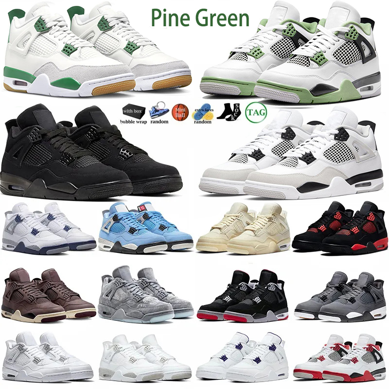 

4s basketball shoes Pine Green Seafoam Military Black navy 4 men Red Thunder Photon Dust Sail Black Cat White Oreo Pure Money Infrared Cool Grey women mens sneakers