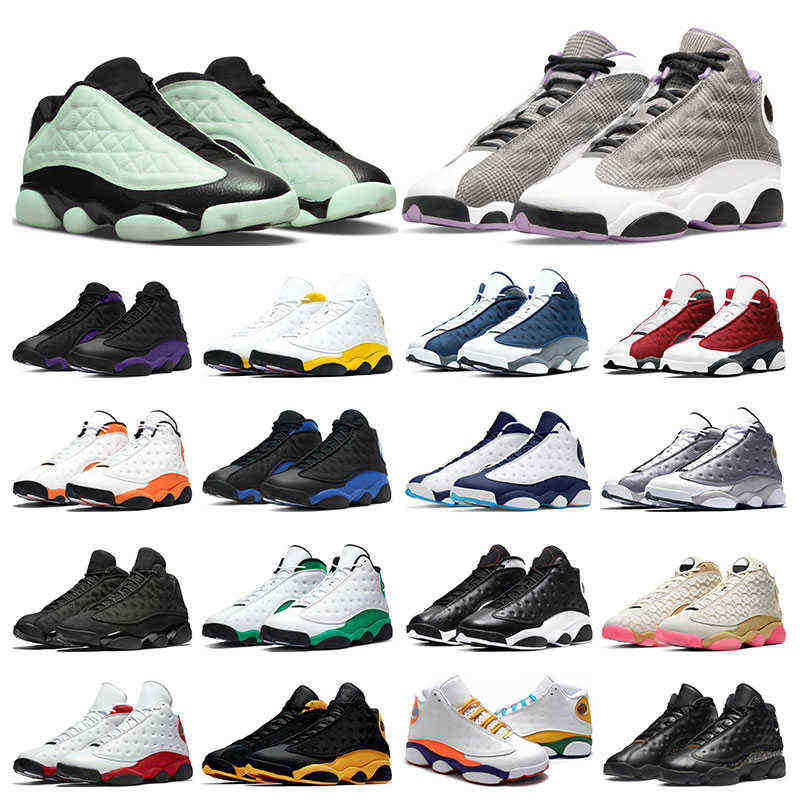 

13 Houndstooth Men Basketball Shoes 13s Singles Day University Gold Hyper Royal Red Flint Obsidian Black Cat Court Purple sports running, 1 university gold
