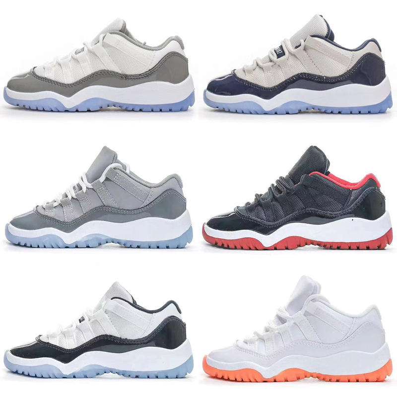 Chaussures de basket-ball pour enfants 11 Low Cherry Baskets 11s Ciment Gris Cool Gris Bred Enfants Jeunesse Sport Chaussure XI Garçons Filles Ba