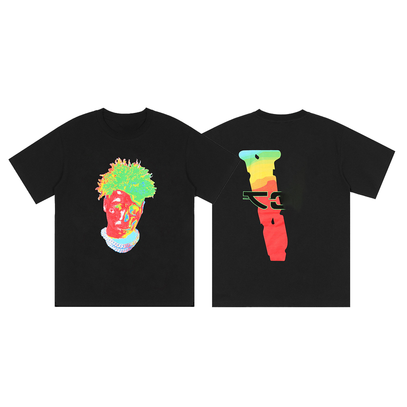 

Designer Mens T Shirt High Quality Big V Womens With Letter Print Short Sleeve Round Neck Cotton Fashion Vlone Tees Polo Size S-XL Tide Brand