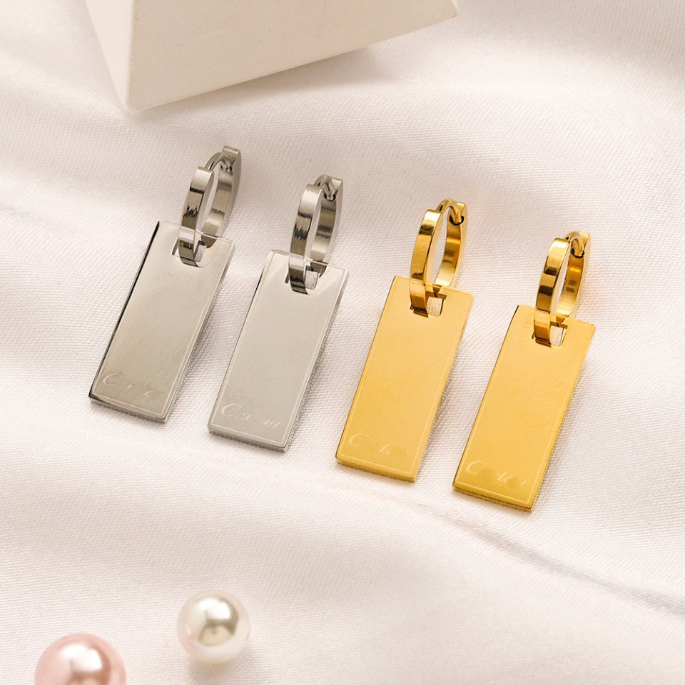 

Luxury Square Stud Earrings 18K Gold Earrings Designer Jewelry Wedding Party Gifts Charm Earrings Women's Love 2023 stainless steel Jewelry Wholesale