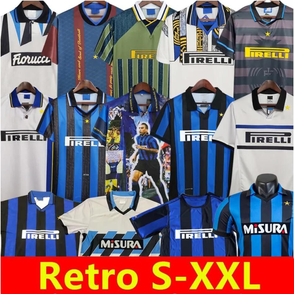 

SNEIJDER ZANETTI Classic Inter Retro Soccer jerseys 1988 1990 91 92 93 Djorkaeff MILITO Baggio Pizarro Djorkaeff ADRIANO MILAN 1994 95 96 97 98 99 Football Shirt, 1992-93 away
