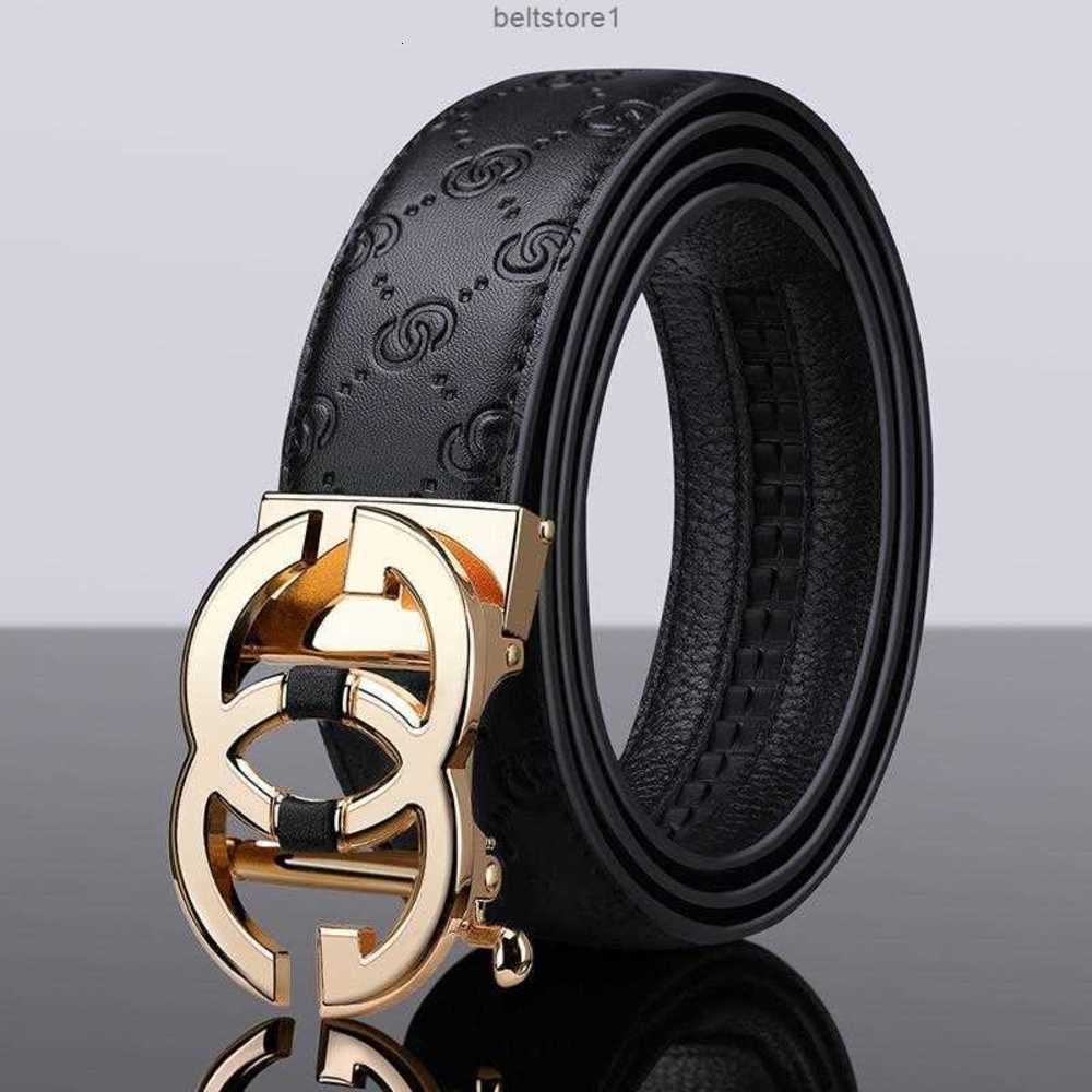 

Belts Full-grain Leather Brand Belt Men Top Quality Genuine Luxury for Strap Male Metal Automatic Buckle Designers, Black