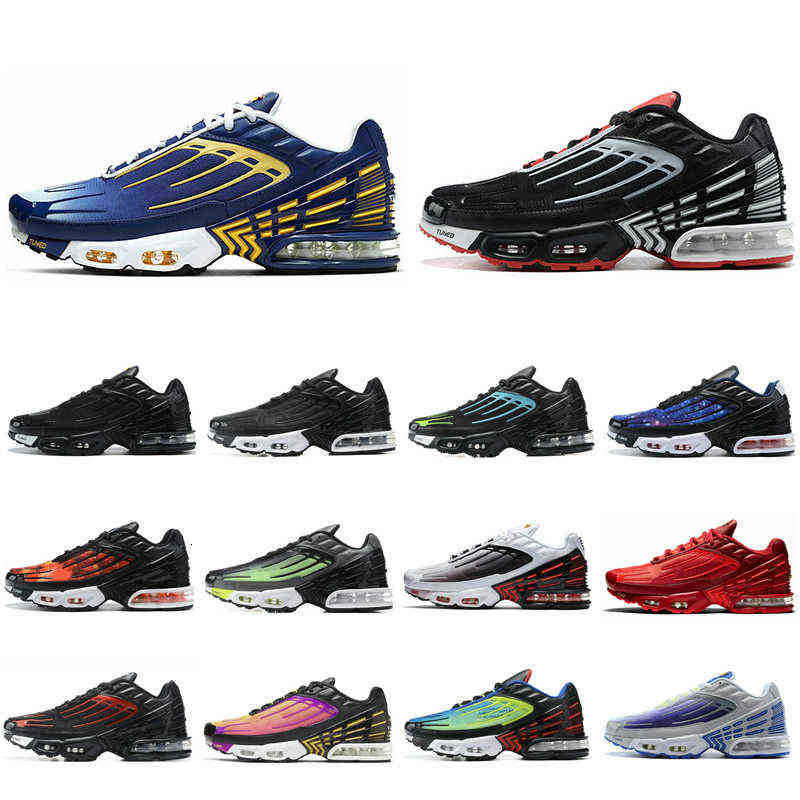 

WITH BOX Designer TopQuality Tn 3 Tuned Womens Mens Running Shoes Plus 3 Iii Laser Blue Deep Royal Black Red Hyper Grey Trainers Sneakers Zapatos, Black grey 39-45