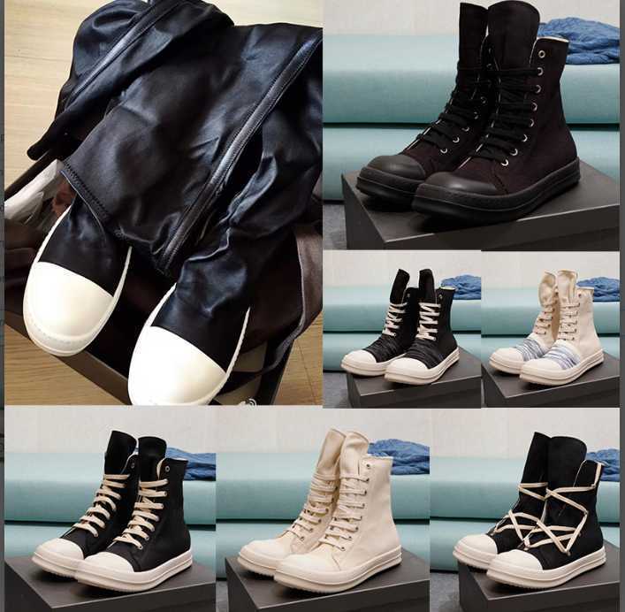 

Boots Dress Designer Rick Owen Canvas High Top Shoes Platform Boot Men Women Shoe Black Lace Up Booties