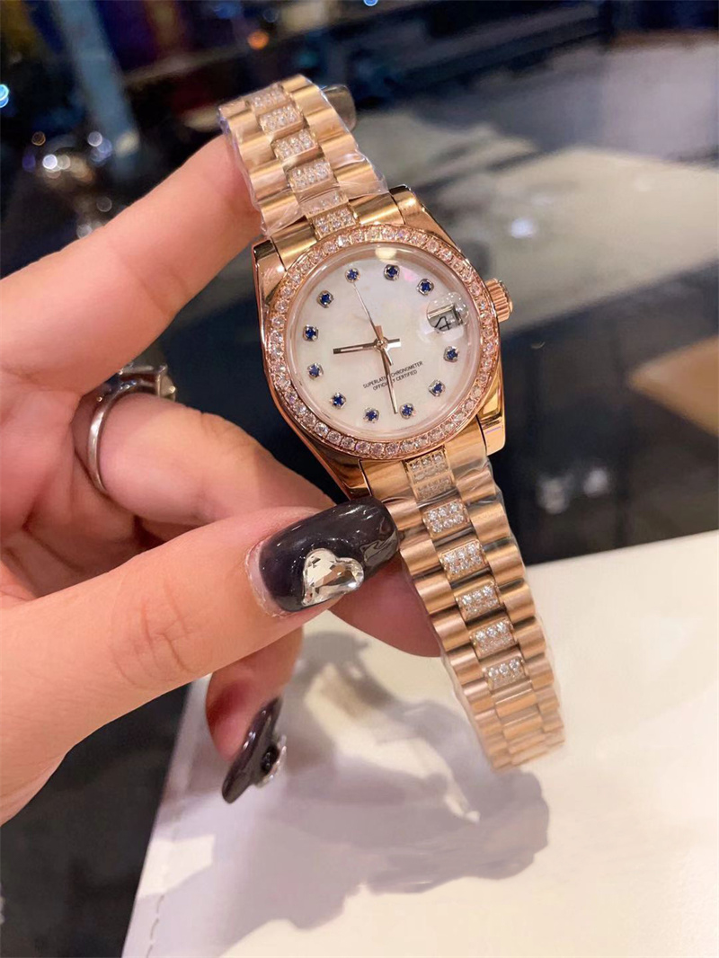 

2023 New Luxury Women's Watch Quartz Battery Watch Three Beads with Drill Ring Smooth Surface 31mm, Sapphire crystal