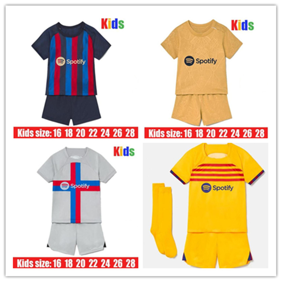 

22/23 Barca soccer jerseys LEWANDOWSKI FC FERRAN camiseta de futbol RAPHINHA 2023 barcelona ROBERTO kit shirt kids sets uniforms, 22/23 home