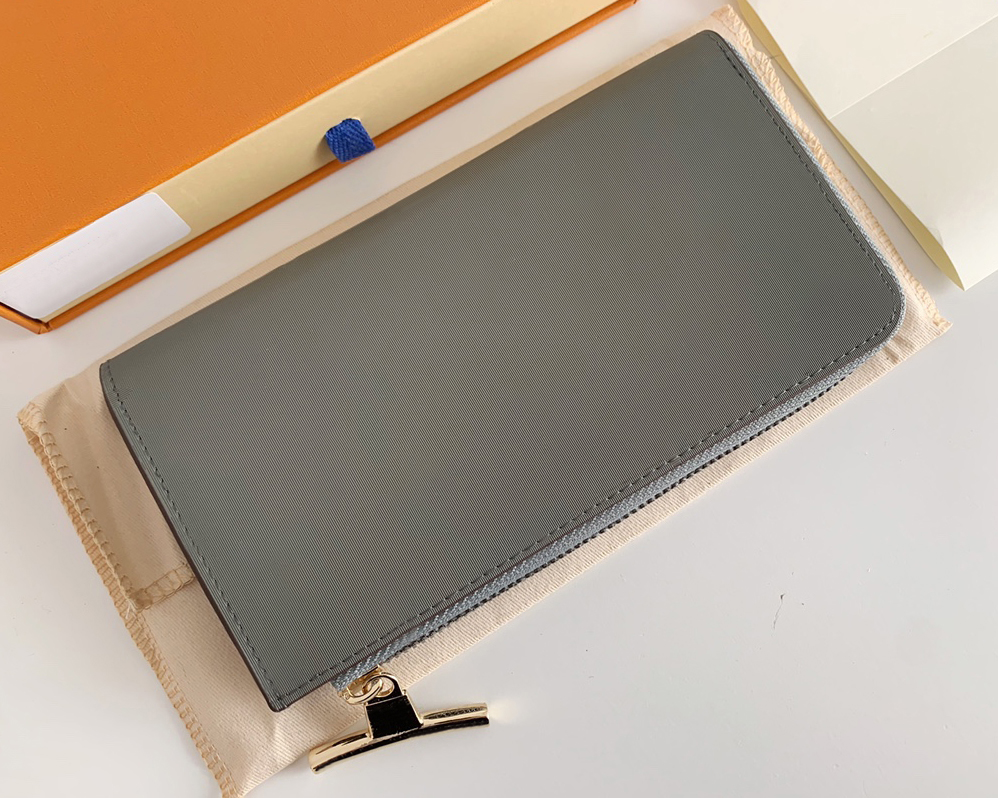 

Designer mens wallets luxury women Cosmos purses flower letter Titanium credit card holders male fashion long slim money clutch bags with box high-quality, 63237#grey monogrames