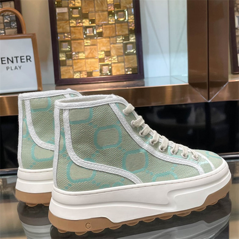 

Chunk Heel Women Designer Shoes Bulky Flatform Sneakers Ladies Jumbo Letter G High Top Trainers Shoe Designers Canvas Lace-up Sneaker, G1
