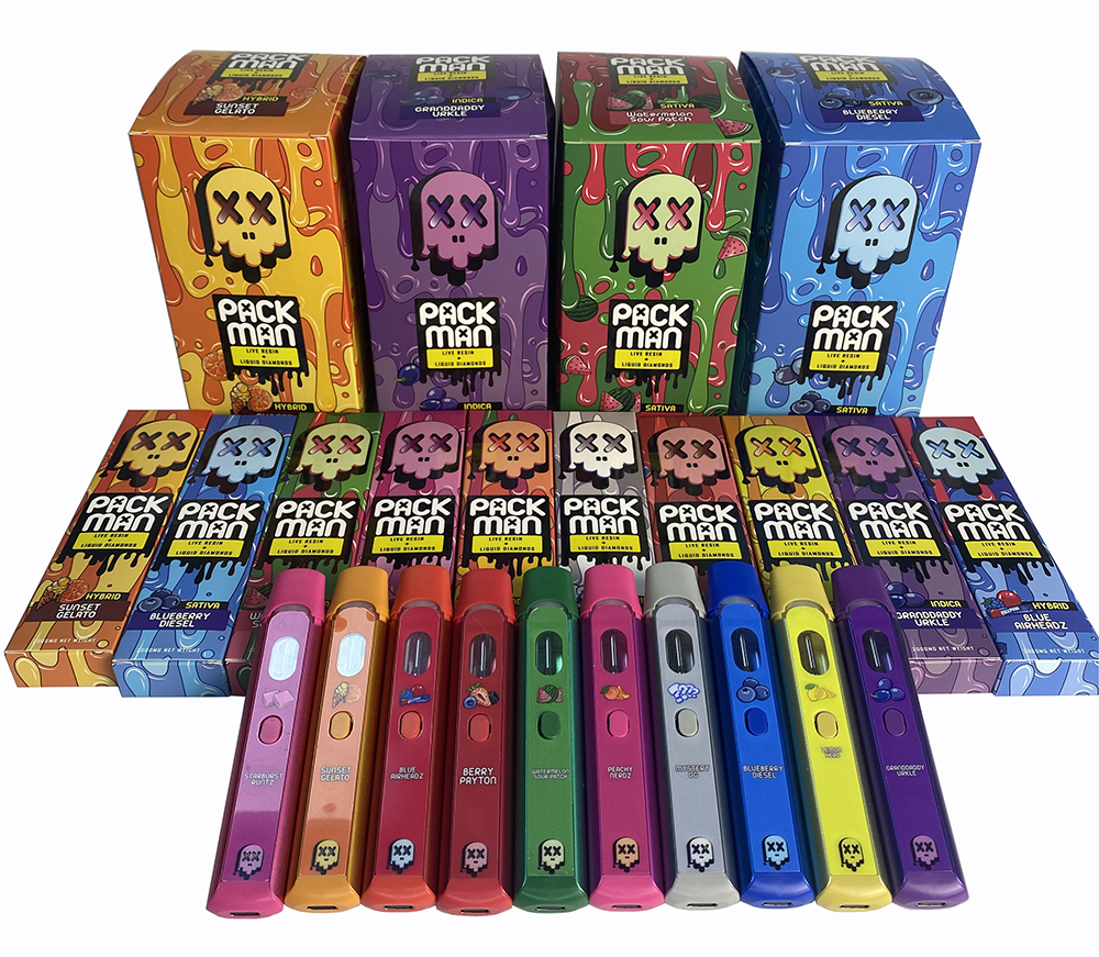 

Premium Live Resin Disposable E-cigarettes PACKMAN Push Bar Pen 2.0 ML Cartridge Pod 320mAh Rechargeable Battery Treetop Vaporizer