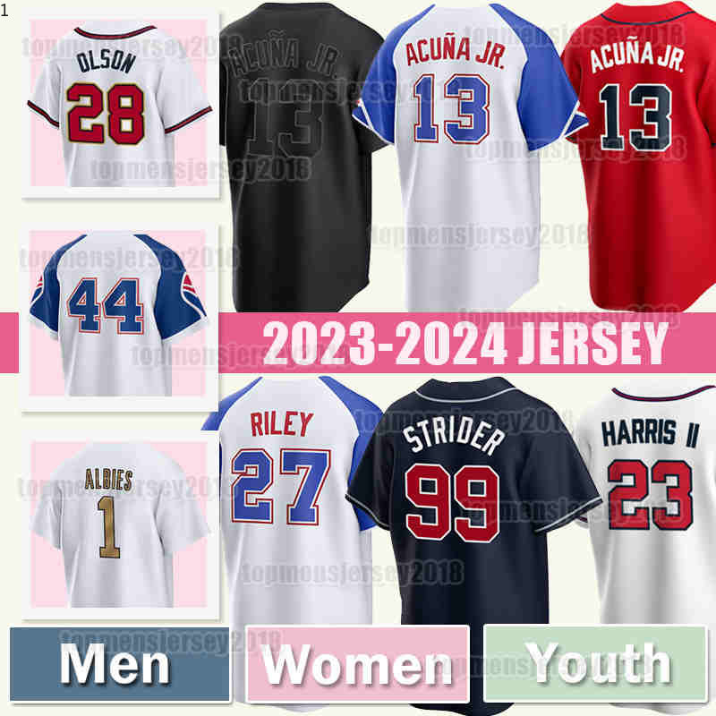 

13 Ronald Acuna Jr. Baseball Jerseys Austin Riley 2023 City Connect Atlanta Spencer Strider Matt Olson Max Fried Marcell Ozuna Braves Eddie Rosario Michael Harris II, Men new jersey(y s)