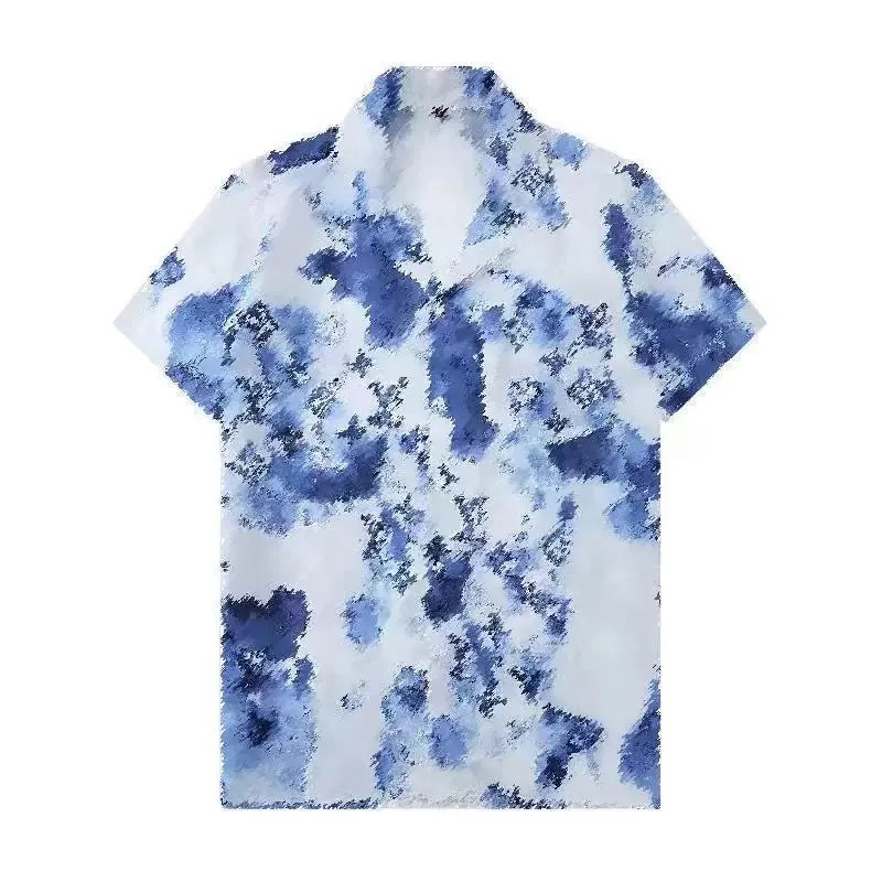 

New 2023 Summer Designer Shirts Fashion Hawaiian Floral Print Casual Men's Slim Short Sleeve Beachwear 7L7X